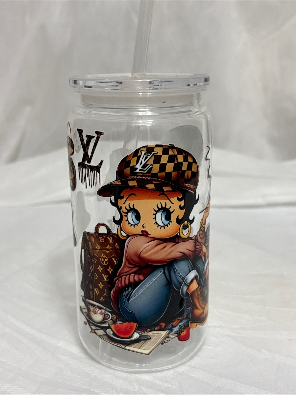 Betty Boop Clear Tumbler NWOT